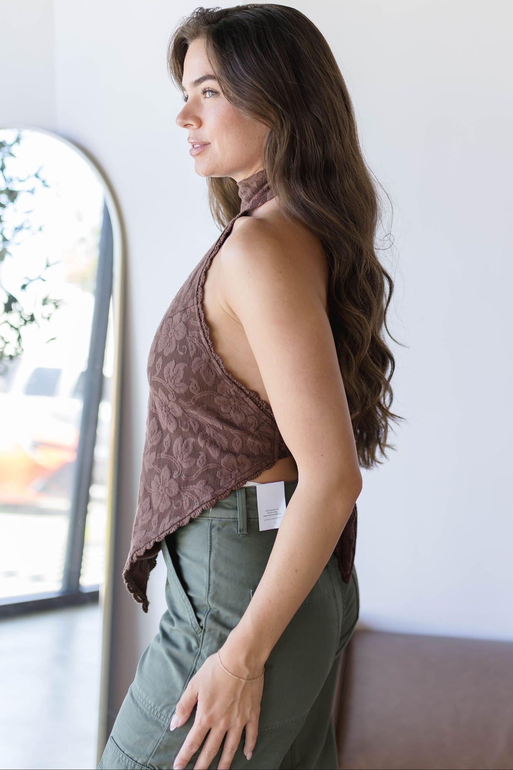 Jaiden Floral Stitched Halter Top