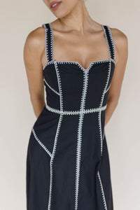Embroidered Detail Midi Dress