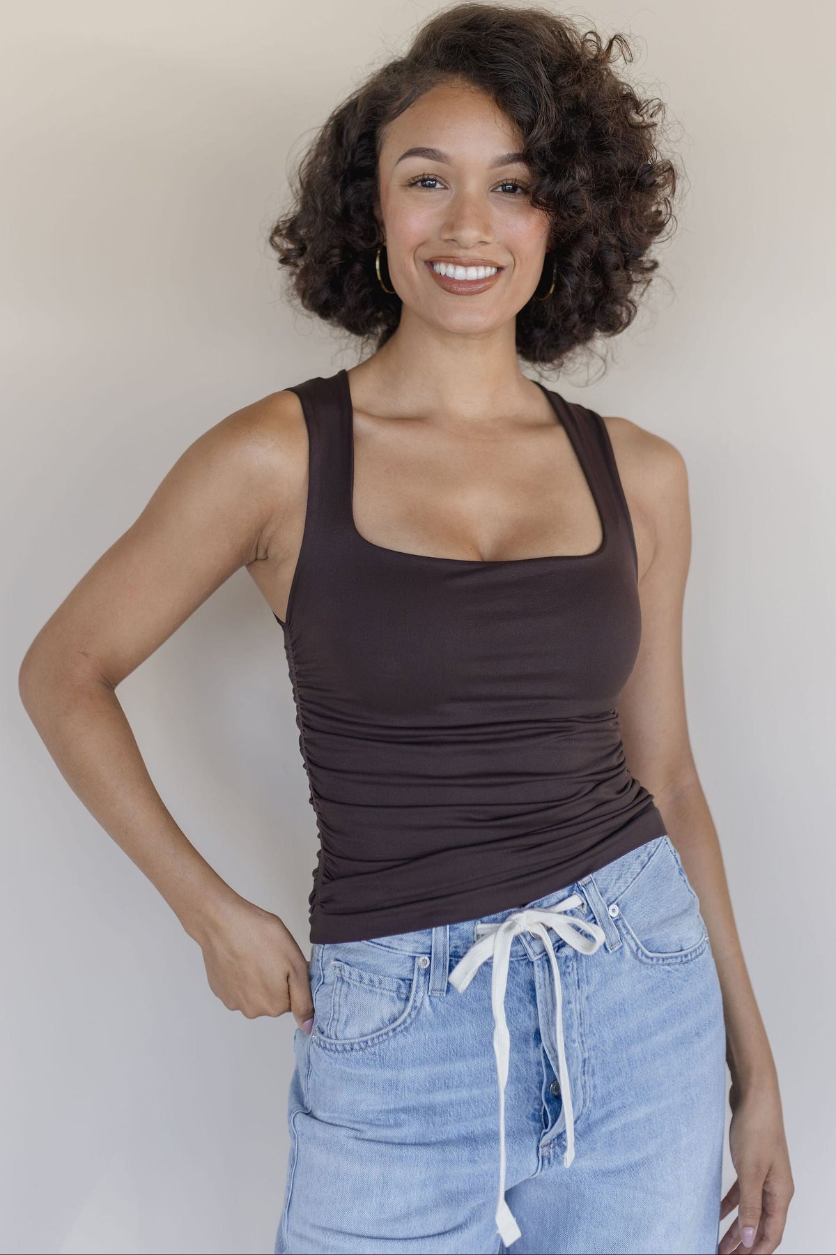 Clean Lines Square Neck Shirred Brami