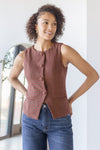 Drew Houndstooth Button Vest