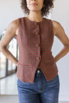 Drew Houndstooth Button Vest