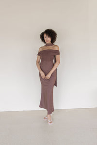 Lindsay Off The Shoulder Dress With Scarf