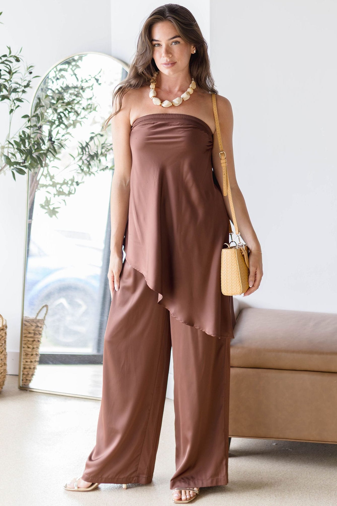 Kenzie Satin Asymmetrical Tube Top