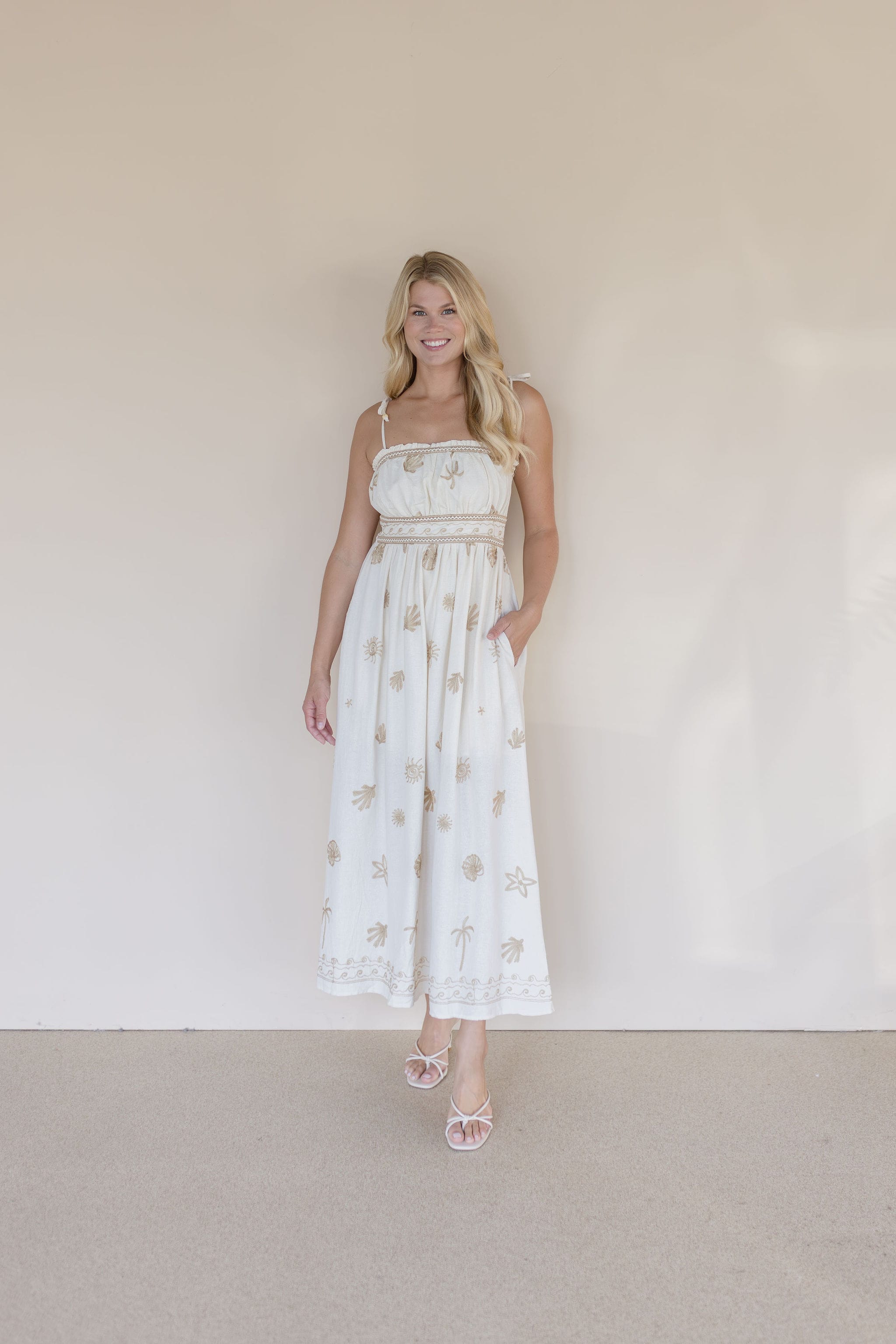 Low Tide Embroidered Maxi Dress