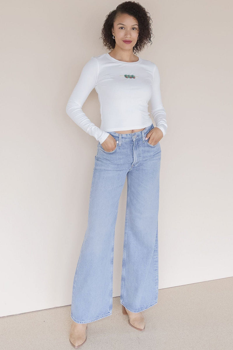 Extra Olives Please Long Sleeve Beaded Tee Extra Olives Please Long Sleeve Beaded Tee