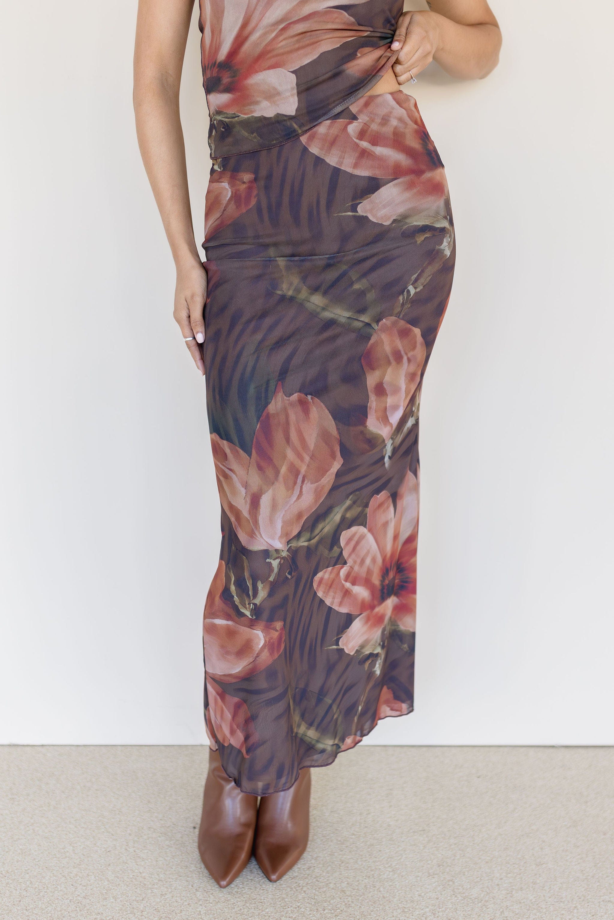 Keaton Mesh Midi Skirt Keaton Mesh Midi Skirt