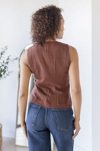 Drew Houndstooth Button Vest