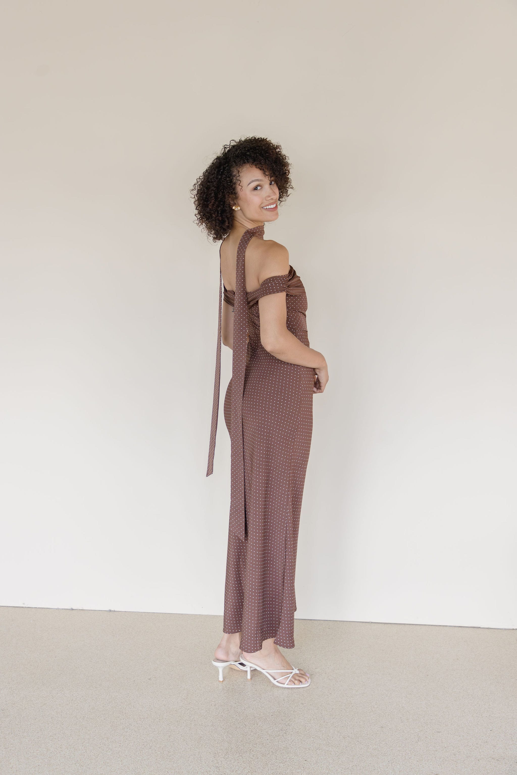 Lindsay Off The Shoulder Dress With Scarf