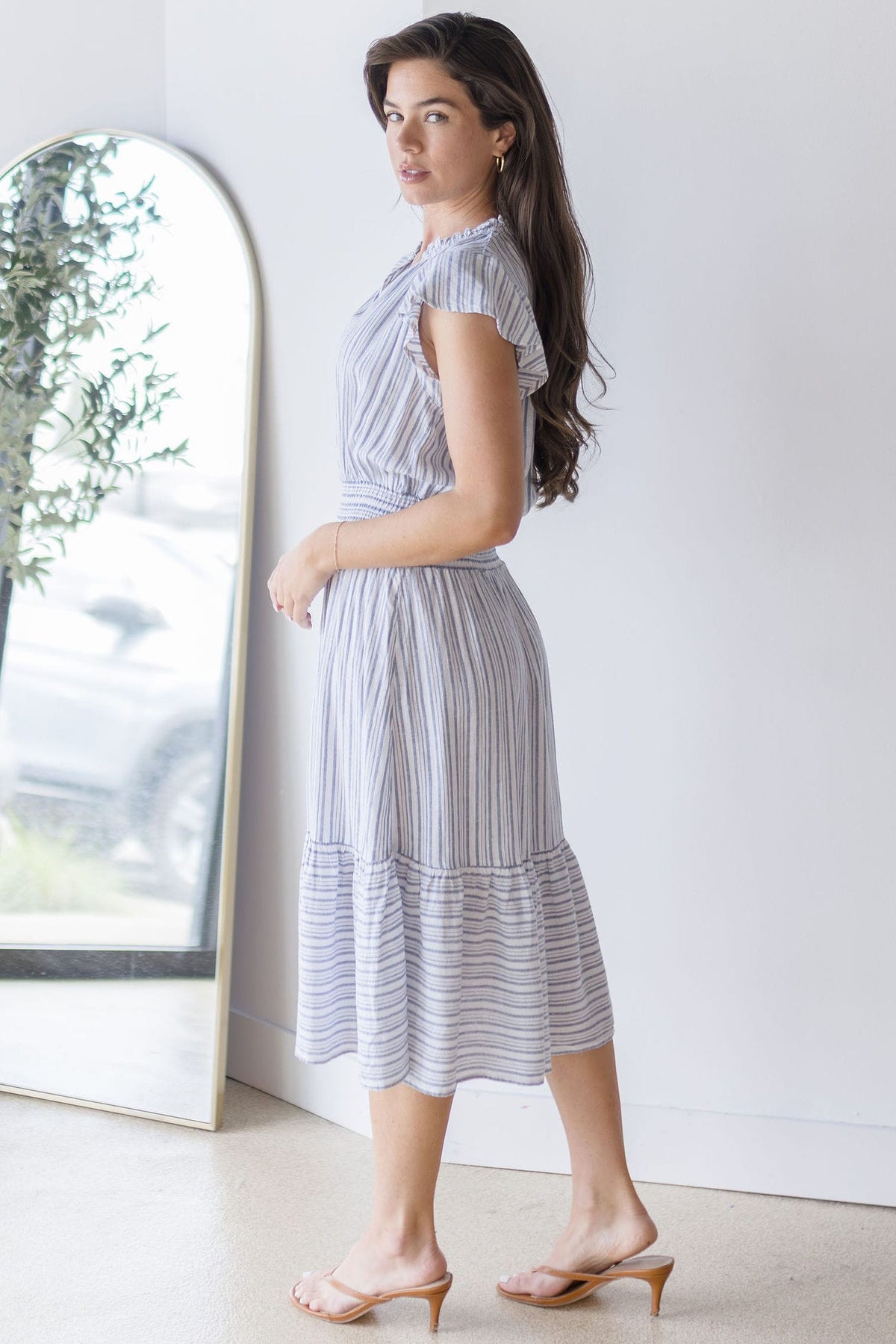 Shiri Blue Stripe Dress XS / Washed Blue Stripe
