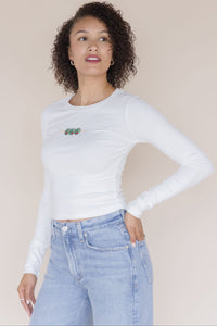 Extra Olives Please Long Sleeve Beaded Tee Extra Olives Please Long Sleeve Beaded Tee