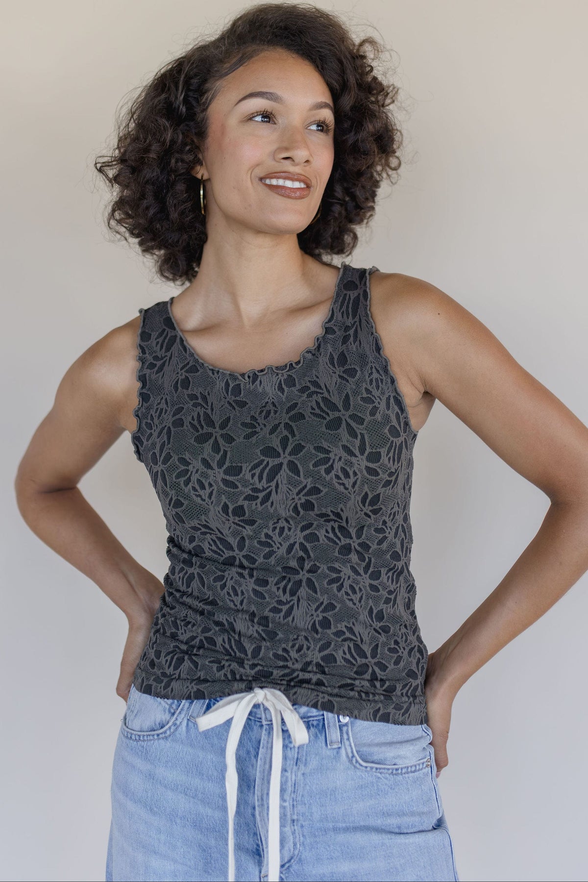 Floral Lettuce Edge Top