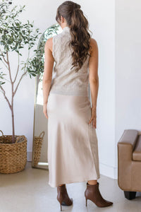 Ruthie Satin Midi Skirt
