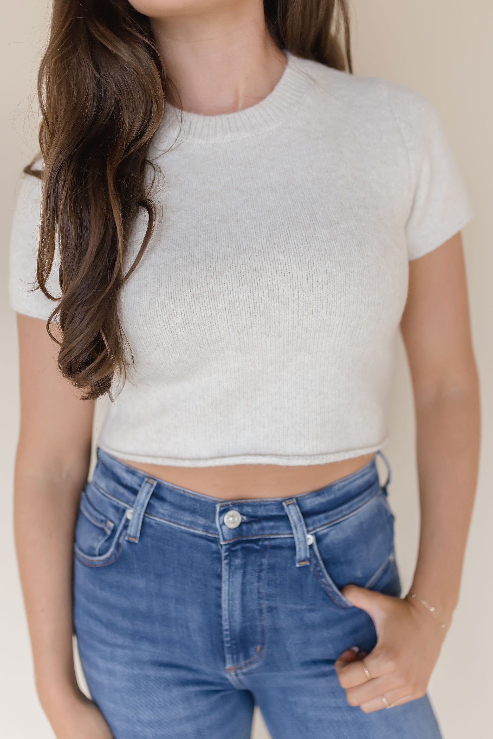 Cela Short Sleeved Sweater Top Cela Short Sleeved Sweater Top