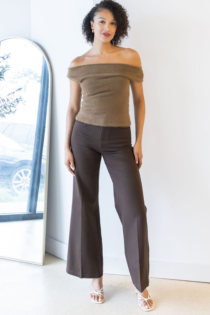 Kenna Asymmetric Fuzzy Sweater Top Kenna Asymmetric Fuzzy Sweater Top