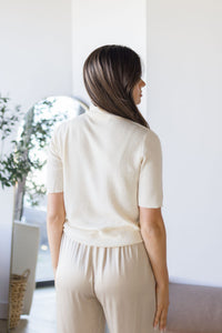 Mona Ribbed Mock Neck Top