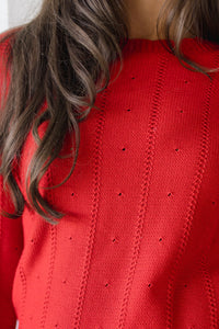 Cherry On Top Pointelle Knit Sweater