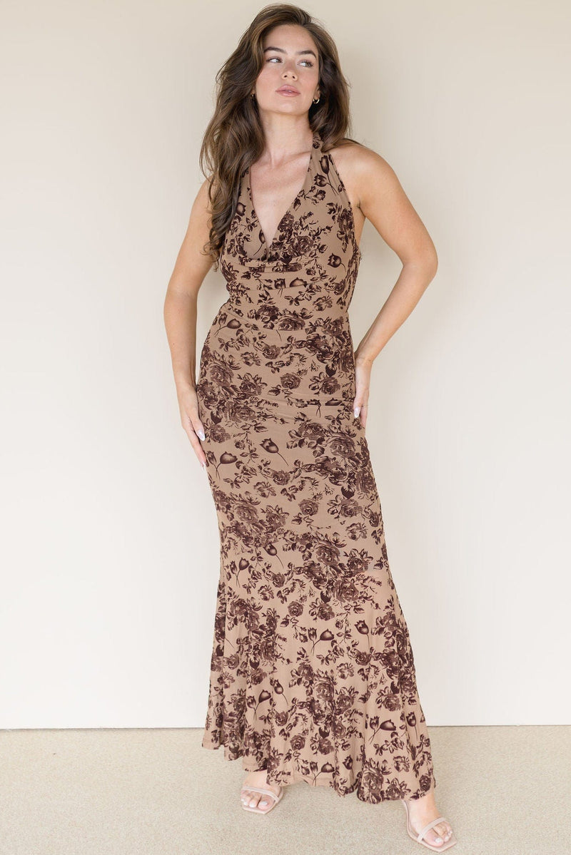 Sena Cowl Neck Ruched Maxi Dress Sena Cowl Neck Ruched Maxi Dress