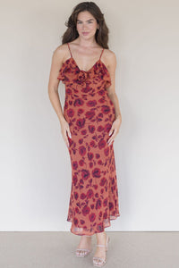 Leavitt Ruffle Floral Midi Dress Leavitt Ruffle Floral Midi Dress