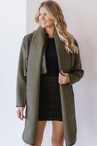 Ellery Button Leather Trim Detail Jacket Ellery Button Leather Trim Detail Jacket