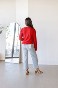 Cherry On Top Pointelle Knit Sweater