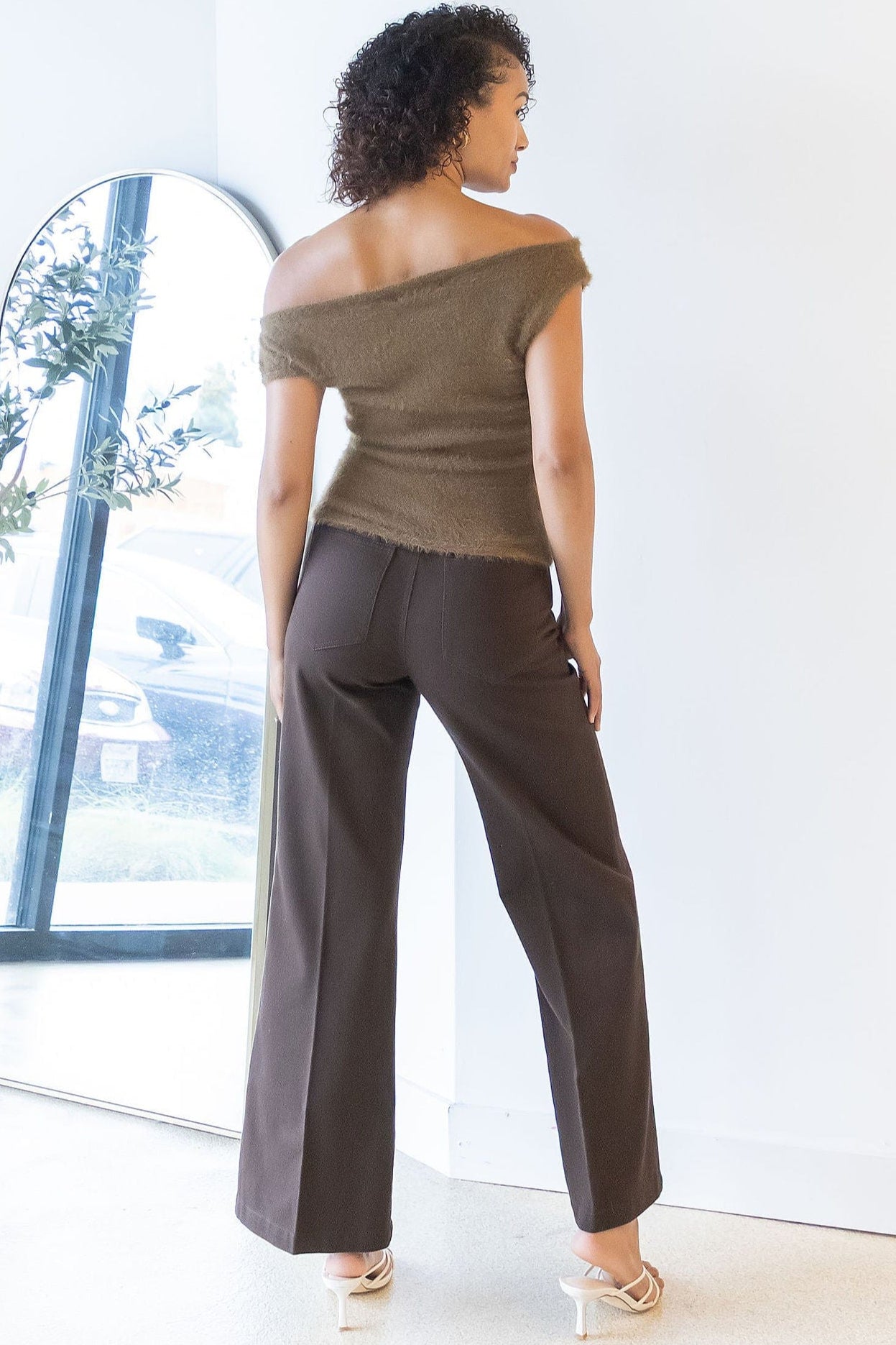 Kenna Asymmetric Fuzzy Sweater Top Kenna Asymmetric Fuzzy Sweater Top