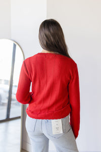 Cherry On Top Pointelle Knit Sweater