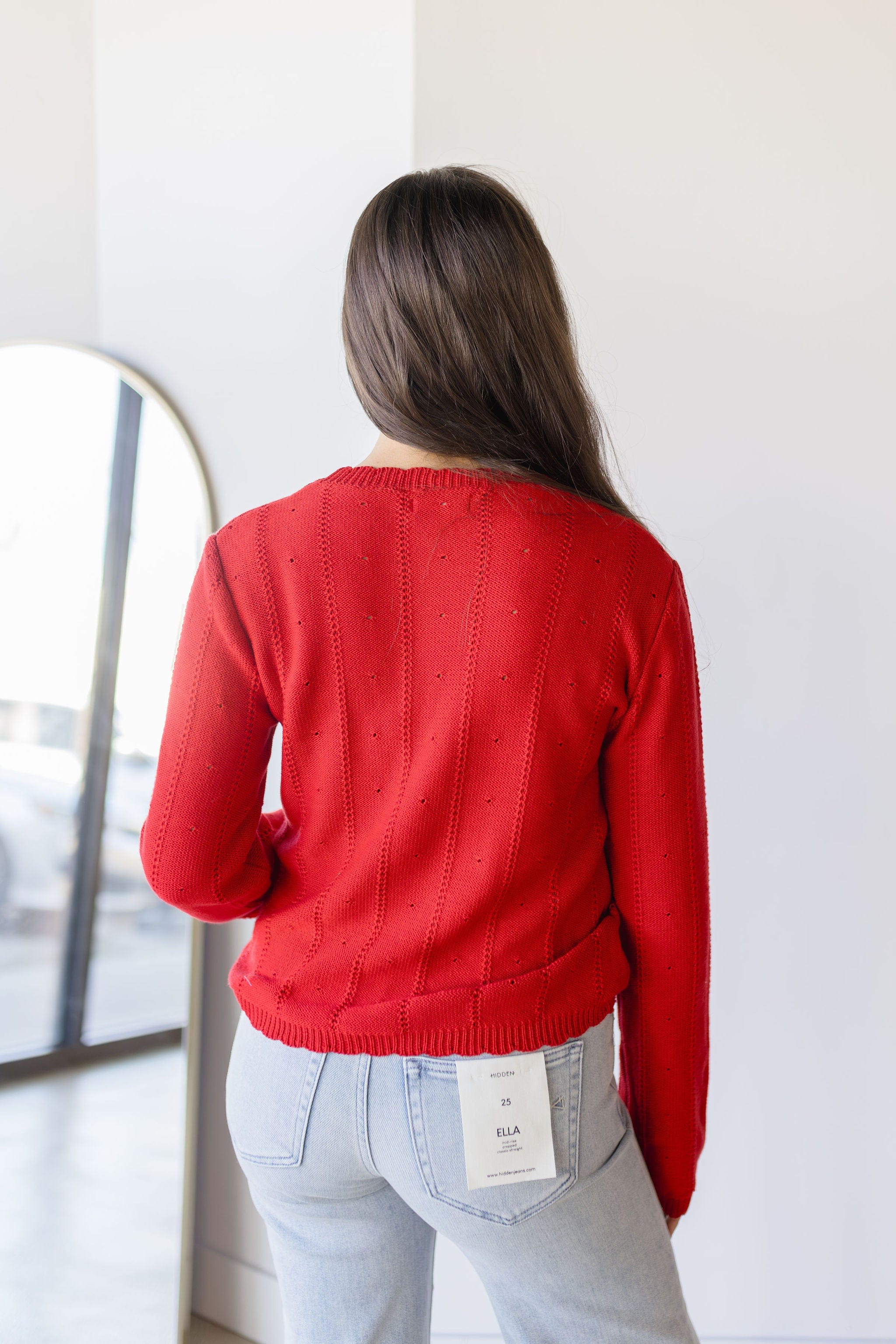 Cherry On Top Pointelle Knit Sweater
