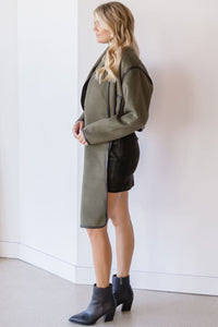 Ellery Button Leather Trim Detail Jacket Ellery Button Leather Trim Detail Jacket