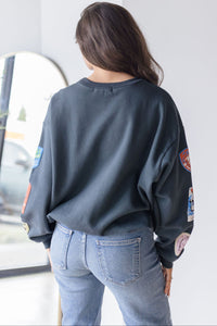 Ski Patch & Pass Collector Oversized Crew Sweatshirt