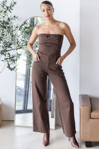 Troye Strapless Twill Top Troye Strapless Twill Top