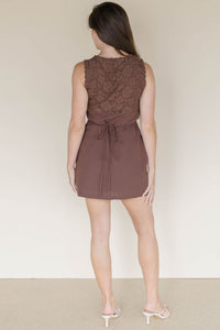 Aniya Floral Stitched Mini Dress