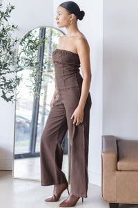 Troye Strapless Twill Top Troye Strapless Twill Top