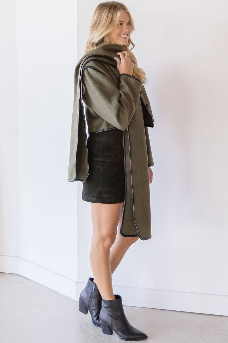 Ellery Button Leather Trim Detail Jacket Ellery Button Leather Trim Detail Jacket