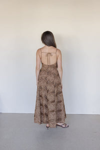 Elianna Stitch Detail Open Back Maxi Dress