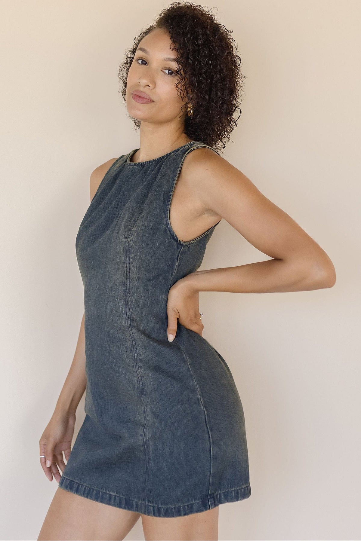 free people atlas denim mini dress Free People Atlas Denim Mini Dress Vintage Indigo / X-Small
