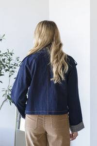Denim Double Breasted Trench Jacket