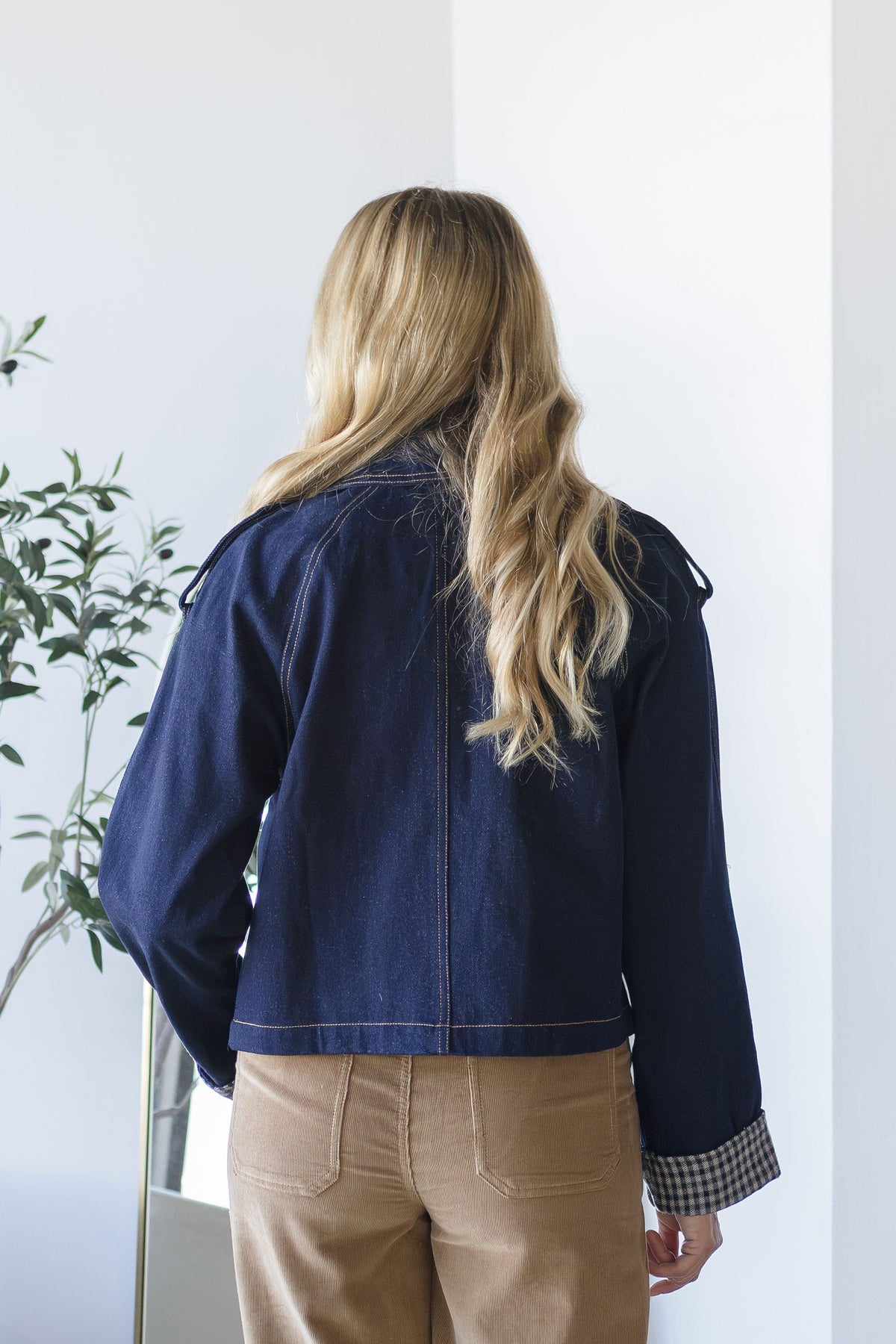 Denim Double Breasted Trench Jacket