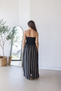 Celeste Linen Mix Tube Top Midi Dress