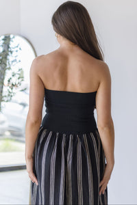 Celeste Linen Mix Tube Top Midi Dress