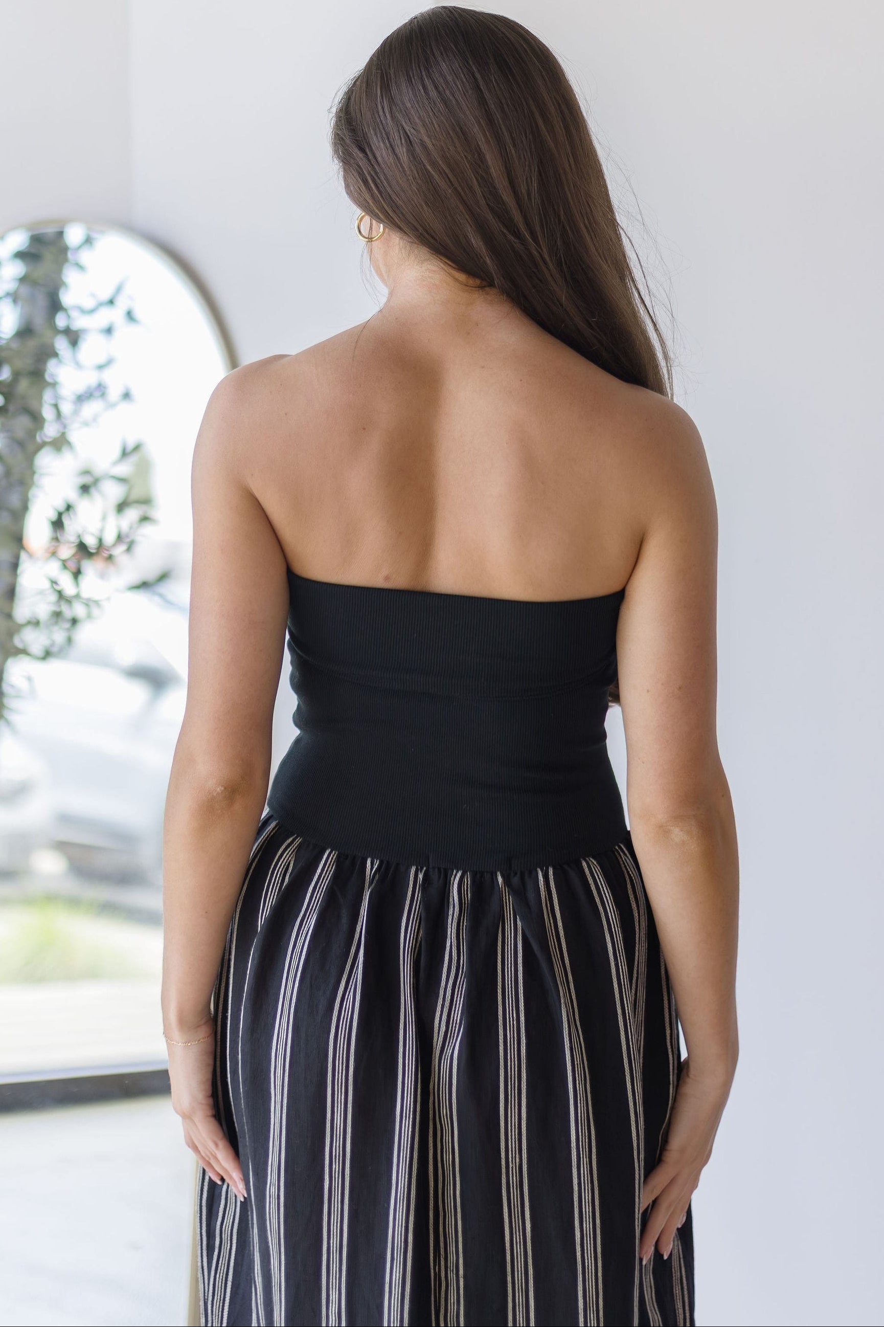 Celeste Linen Mix Tube Top Midi Dress