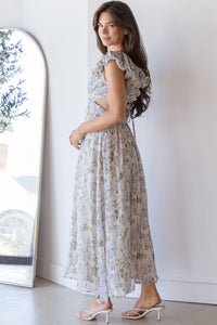 Jillian Flutter Sleeve Midi Dress