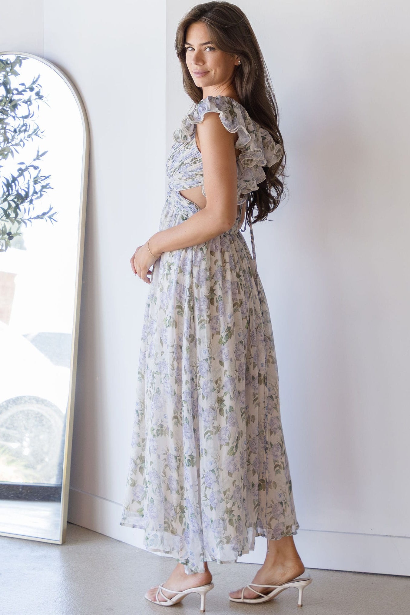 Jillian Flutter Sleeve Midi Dress