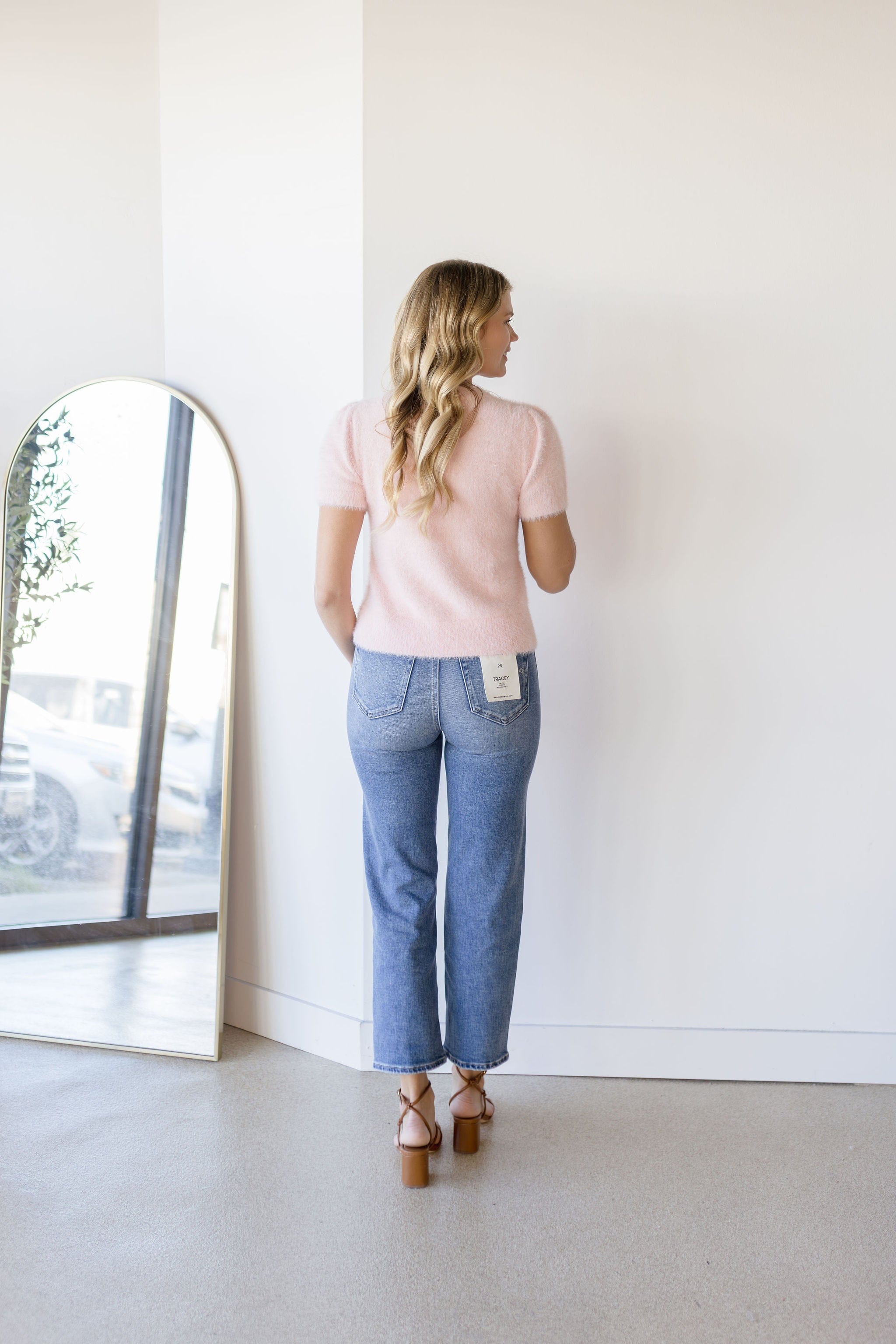 Love Bug Fuzzy Short Sleeve Sweater