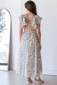 Jillian Flutter Sleeve Midi Dress