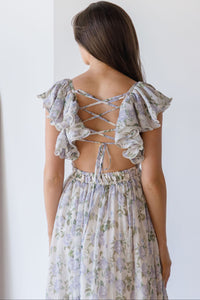 Jillian Flutter Sleeve Midi Dress