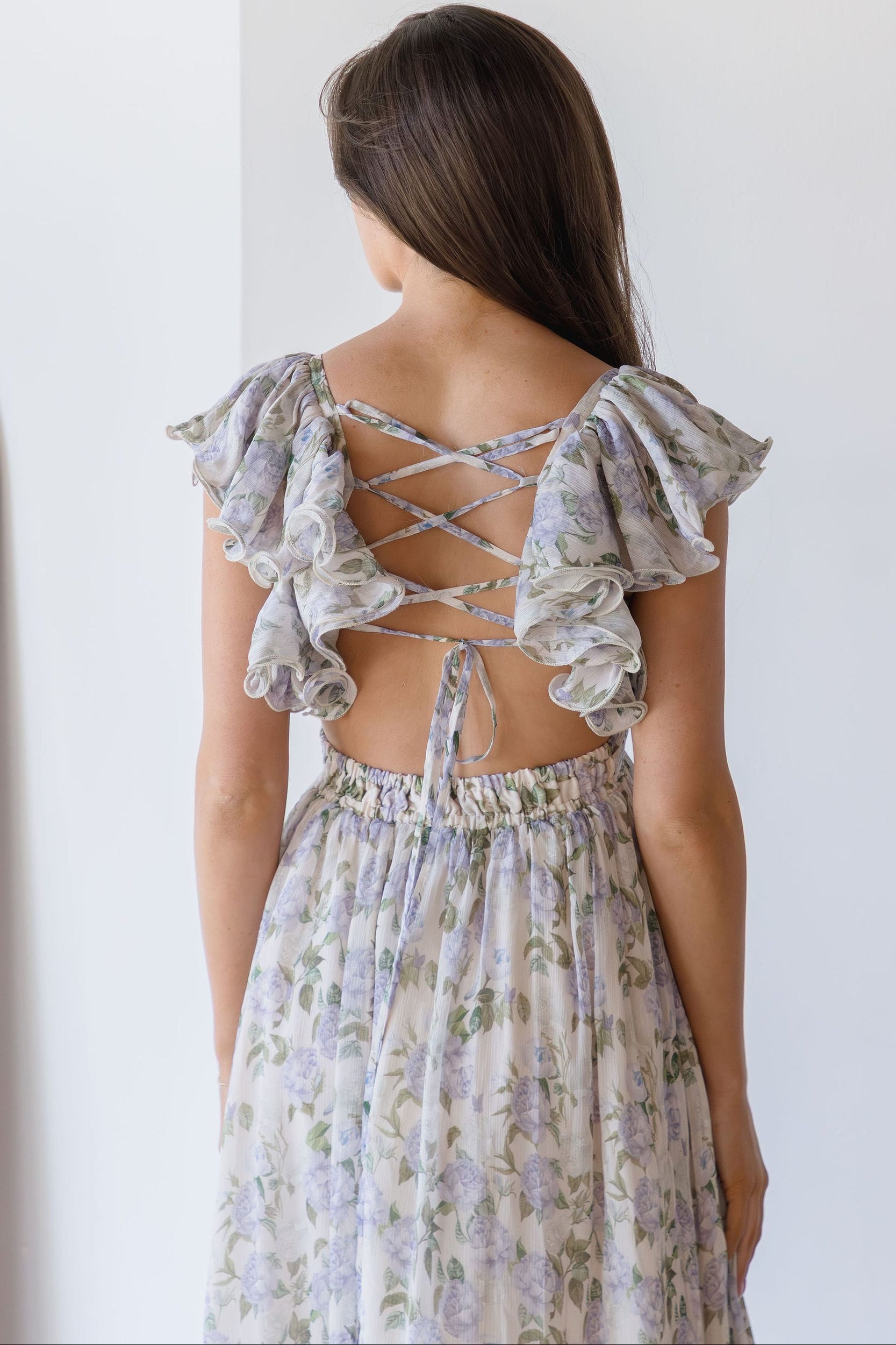 Jillian Flutter Sleeve Midi Dress