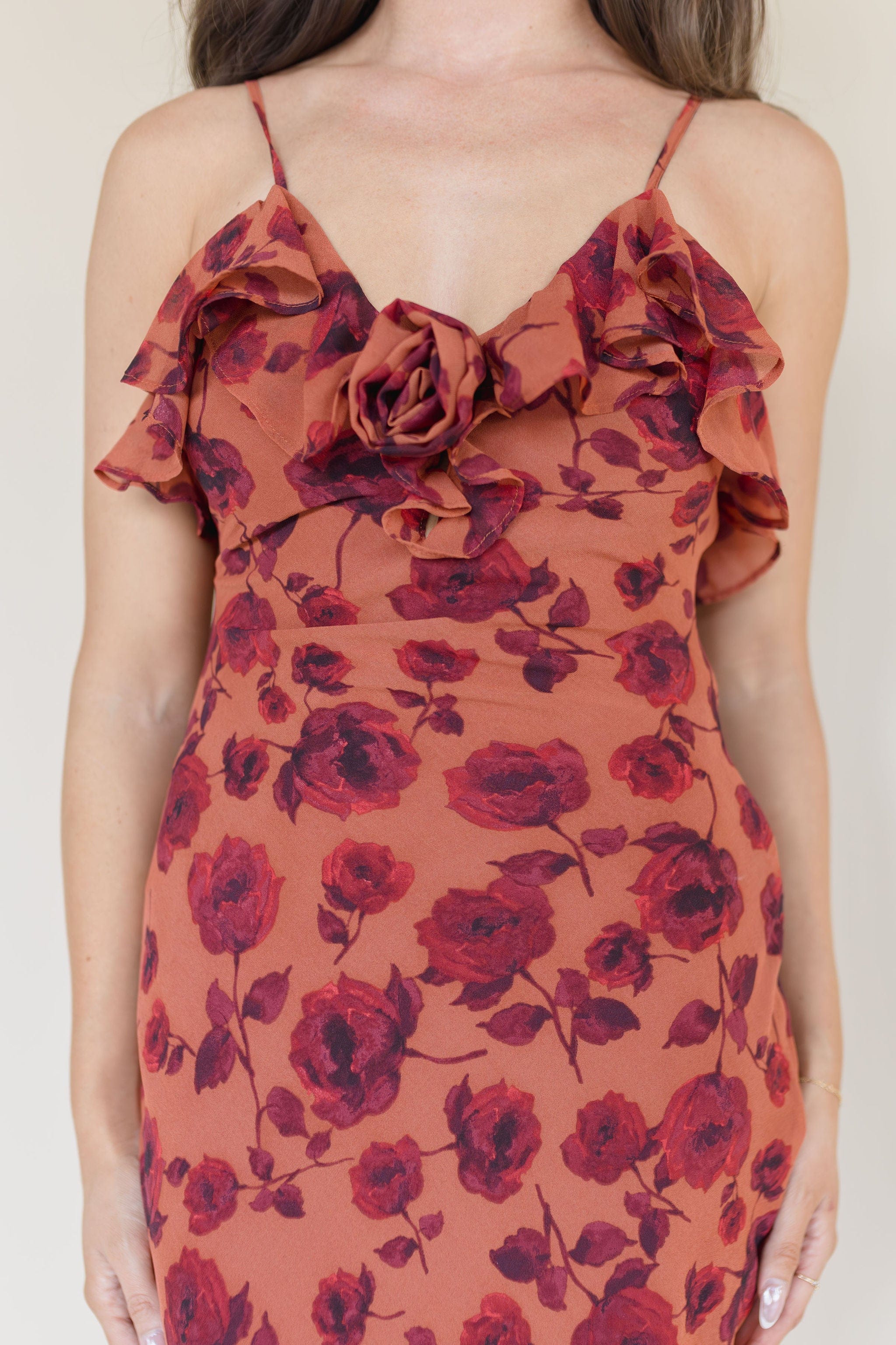 Leavitt Ruffle Floral Midi Dress Leavitt Ruffle Floral Midi Dress