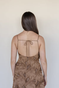 Elianna Stitch Detail Open Back Maxi Dress