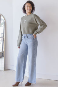 Straight Up Beaded Cropped Sweater Straight Up Beaded Cropped Sweater