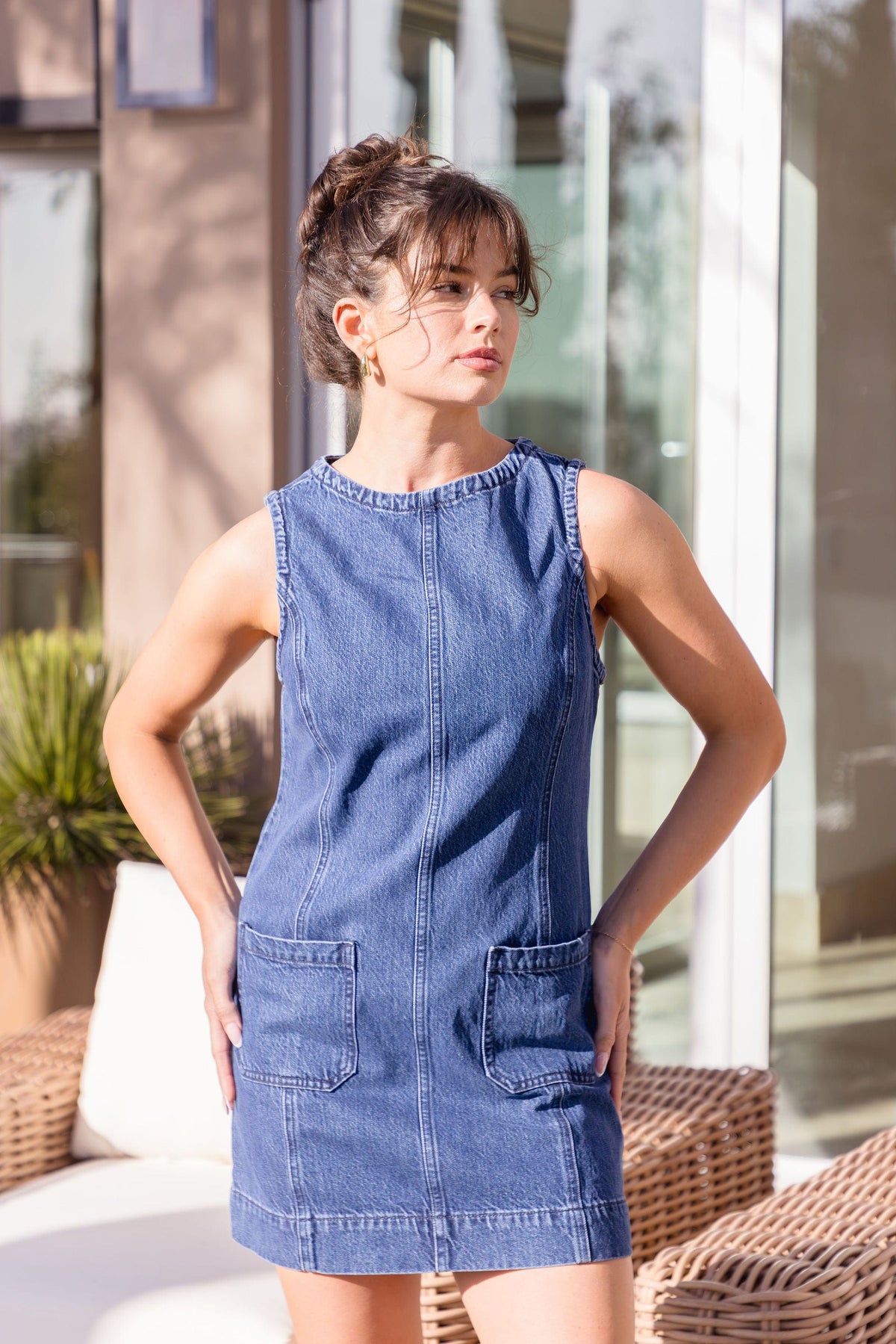 mumu mini dress Steph Mini Dress ~ Shell Linen XXS